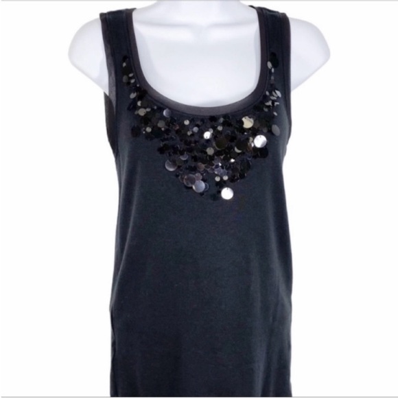 ANN TAYLOR Sequins Disks Tank Top M black - Picture 4 of 10